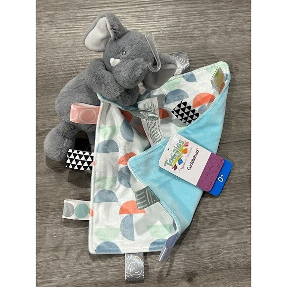 Mary Meyer Taggies Elephant Baby Blanket Lovey CUDDLEBUD Easy Grab Plush Toy New - Picture 2 of 5